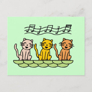 Cartão Postal Camisetas e Presentes de Gatos Cantores