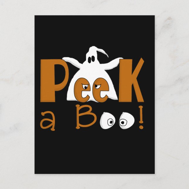 Cartão Postal Camisetas e Presentes de Halloween Peek A Boo (Frente)