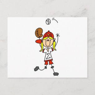 Cartão Postal Camisetas e Presentes de Menina Pegando Bola de Be