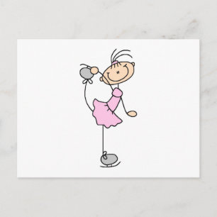 Cartão Postal Camisetas e Presentes de Patinadora de Figura com 