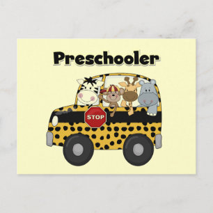 Cartão Postal Camisetas e presentes de pré-chooler de ônibus e