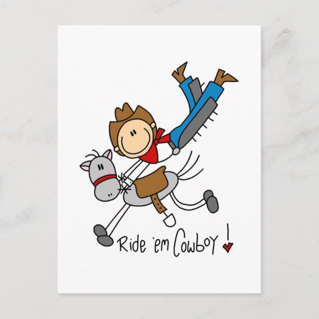 Cartão Postal Camisetas e presentes do palito do vaqueiro (Frente)