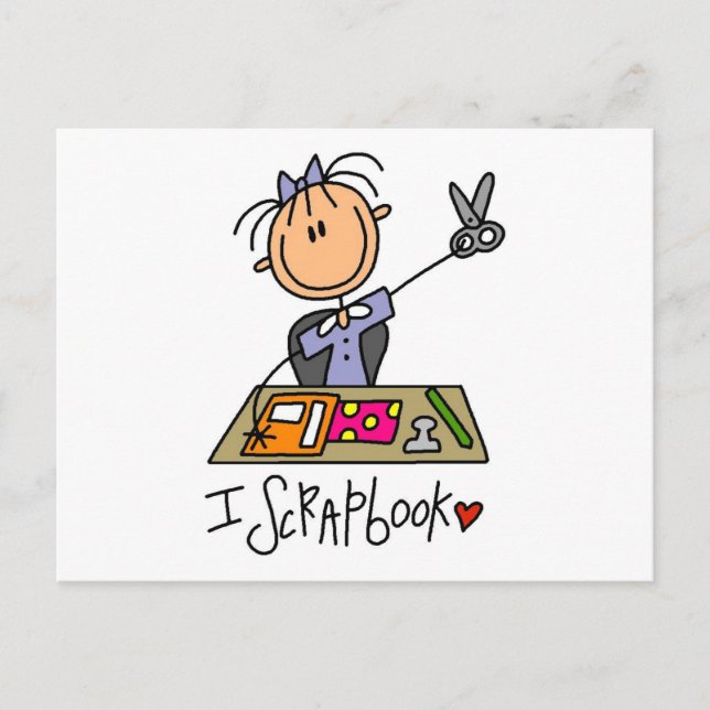 Cartão Postal Camisetas e presentes do Scrapbook Stick Figura I (Frente)