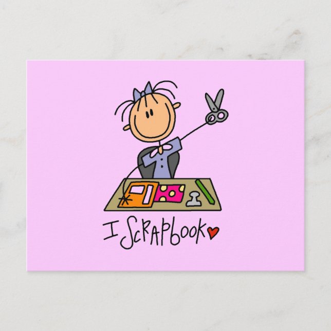 Cartão Postal Camisetas e presentes do Scrapbook Stick Figura I (Frente)