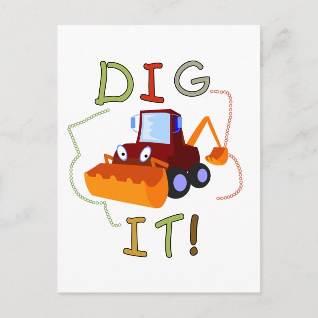 Cartão Postal Camisetas e presentes do veículo de construção (Frente)