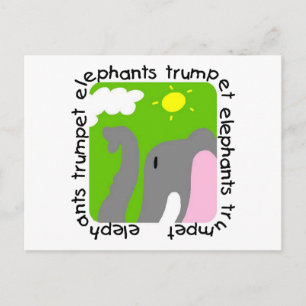 Cartão Postal Camisetas e Presentes Elefantes Trombetam