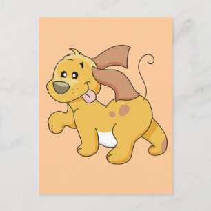Cartão Postal Camisetas e presentes felizes para o cão marrom