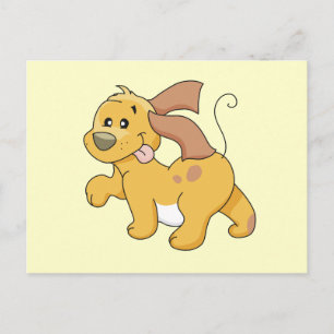 Cartão Postal Camisetas e presentes felizes para o cão marrom