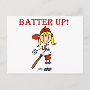 Cartão Postal Camisetas e Presentes Girl Batter Up