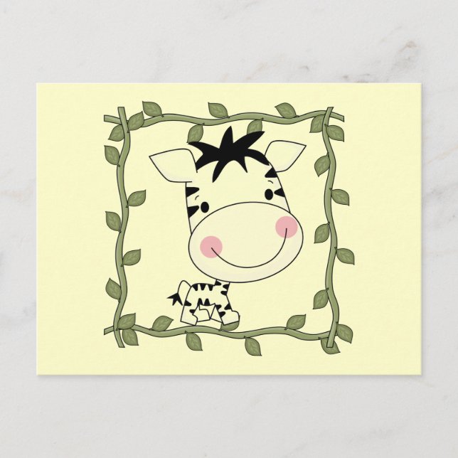 Cartão Postal Camisetas e presentes para bebês-zebra (Frente)