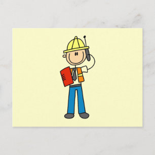 Cartão Postal Camisetas e Presentes para Encarregado de Construç