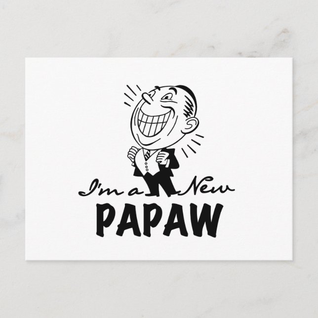 Cartão Postal Camisetas e Presentes para Novo Papaw Sorridente (Frente)