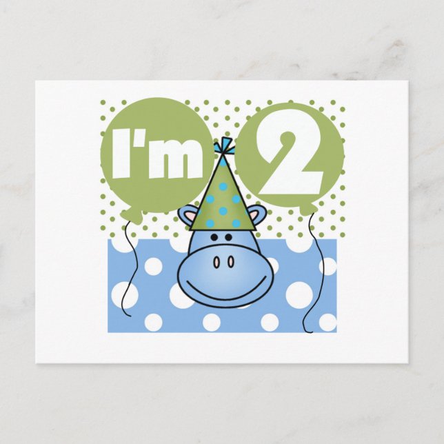 Cartão Postal Camisetas e Presentes para o 2º Aniversário do Hip (Frente)