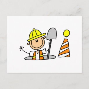 Cartão Postal Camisetas e Presentes para Operário de Construção
