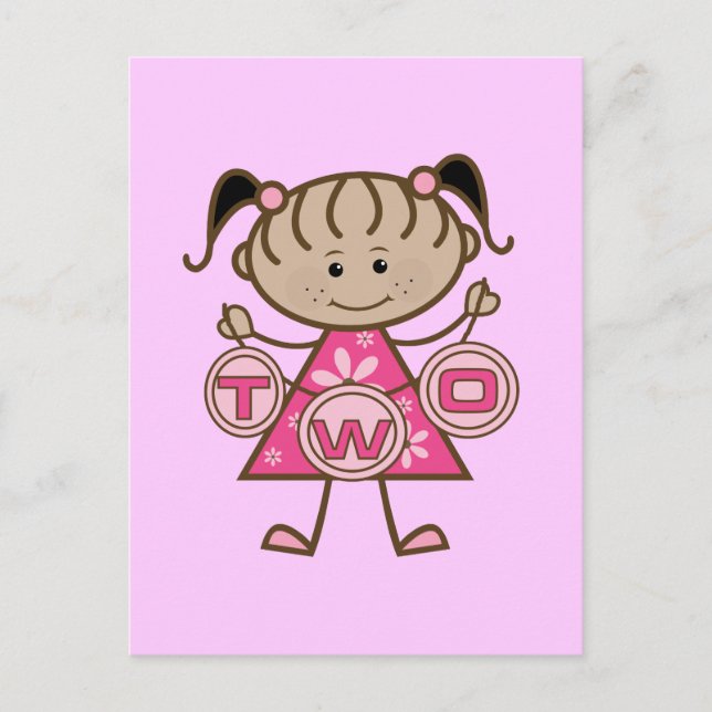 Cartão Postal Camisetas e presentes para segundos aniversários d (Frente)