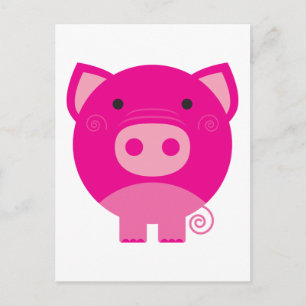 Cartão Postal Camisetas e presentes rosa para suínos
