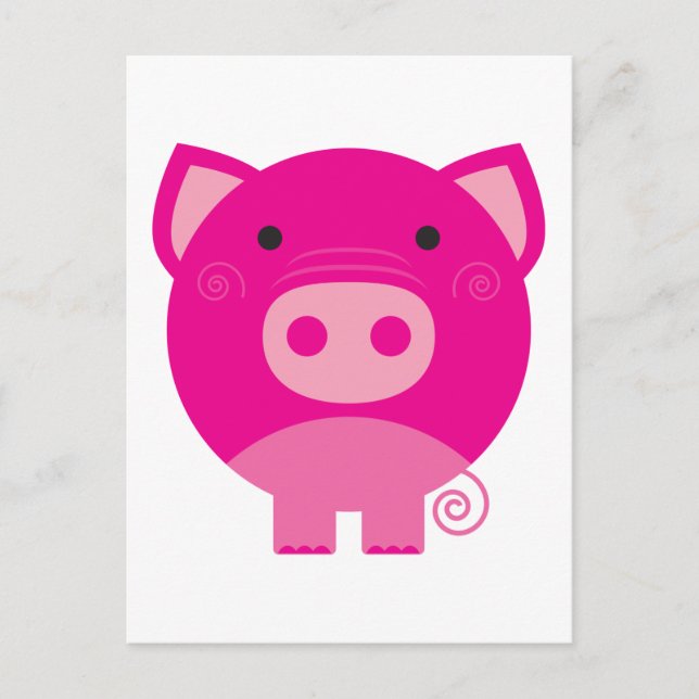 Cartão Postal Camisetas e presentes rosa para suínos (Frente)