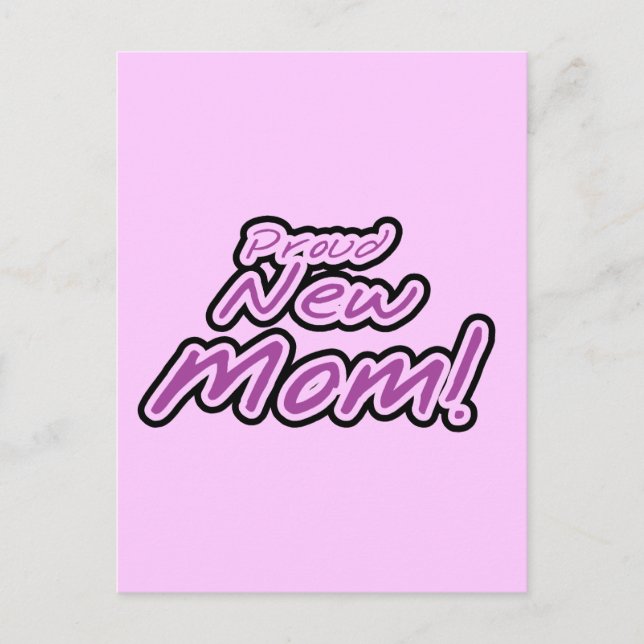 Cartão Postal Camisetas e presentes roxos da nova mãe orgulhosos (Frente)