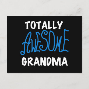 Cartão Postal Camisetas e Presentes Totally Awesome Grandma Azul