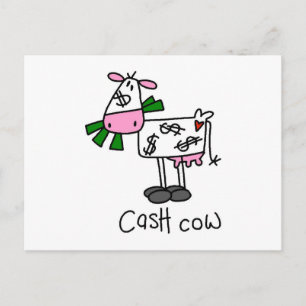 Cartão Postal Camisetas e Presentes Vaca de Dinheiro