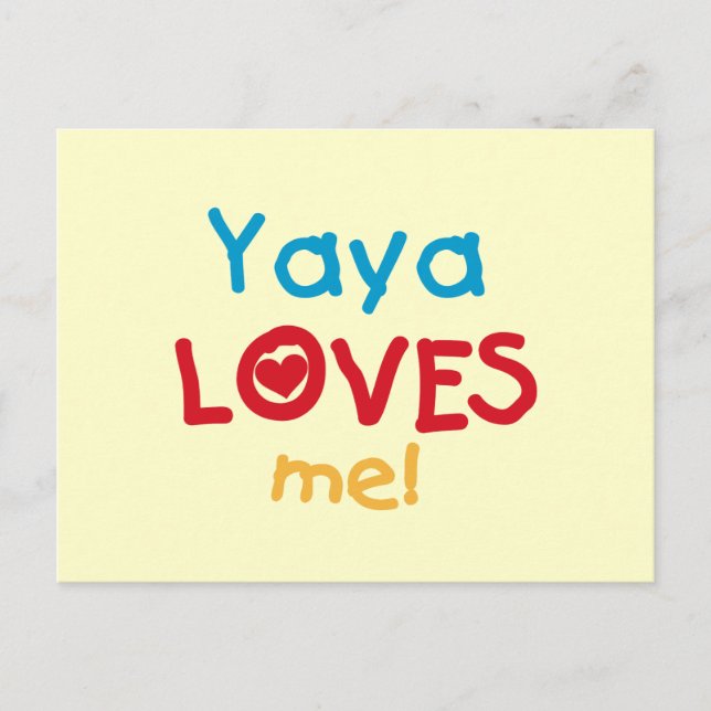 Cartão Postal Camisetas e Presentes Yaya Loves Me (Frente)