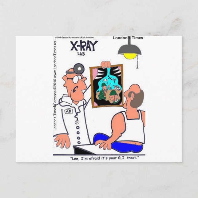 Cartão Postal CAMISETAS Gastrointestinais Engraçadas pelo Trato  (Frente)