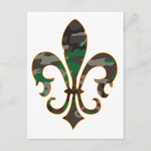 Cartão Postal Camo Fleur De lis