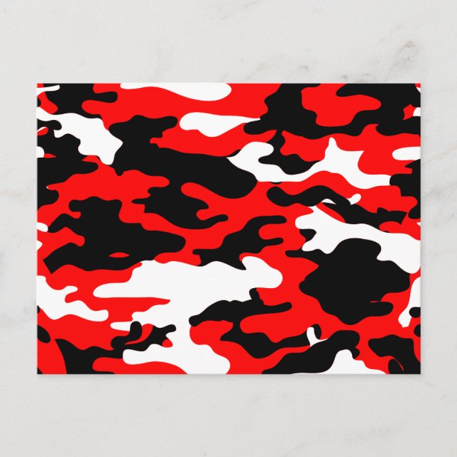 Cartão Postal Camo Vermelho e Negro (Frente)