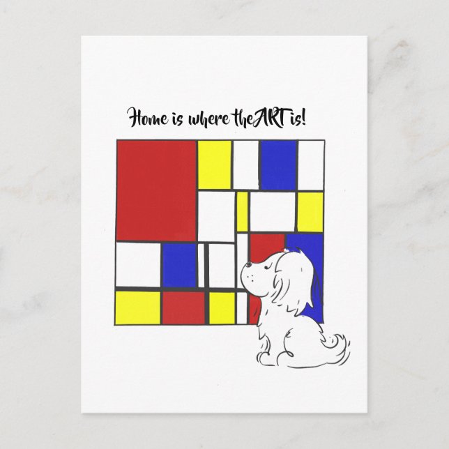 Cartão Postal Camomila Inspirada em Mondrian (Frente)
