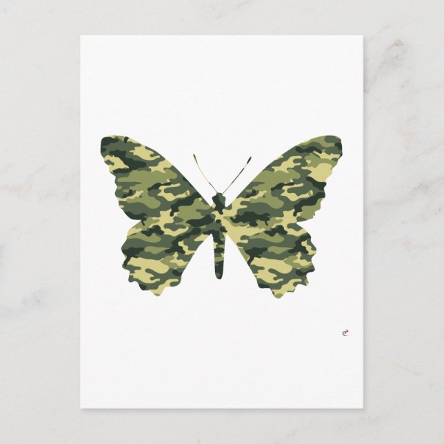Cartão Postal Camouflage Butterfly Silhouette (Frente)