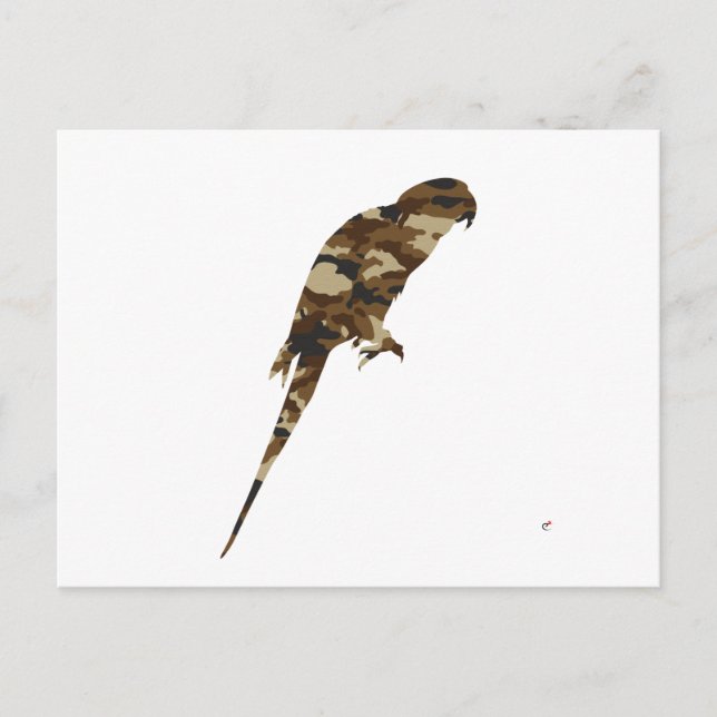 Cartão Postal Camouflage Parakeet Silhouette (Frente)