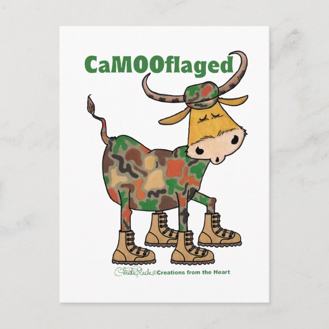 Cartão Postal Camouflauge Bull (Frente)