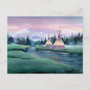 Cartão Postal CAMP RIVER TIPI por SHARON SHARPE