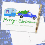 Cartão Postal Campanha de Natal encantadora Trailer de Vintage R<br><div class="desc">Espero que goste desta design. Adicione seu próprio texto à frente ou atrás. Procure mais designs e itens correspondentes no meu compro,  desde papel embrulhado até toalhas de cozinha!</div>