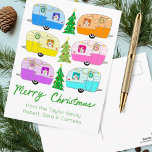 Cartão Postal Campanha de Natal encantadora Trailer de Vintage R<br><div class="desc">Espero que goste desta design. Adicione seu próprio texto à frente ou atrás. Procure mais designs e itens correspondentes no meu compro,  desde papel embrulhado até toalhas de cozinha!</div>
