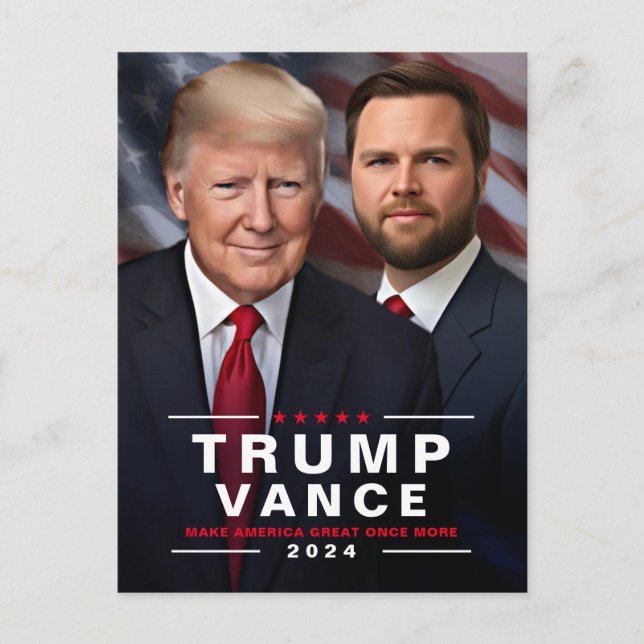 Cartão Postal Campanha Presidencial Trump Vance 2024 (Frente)