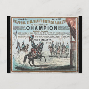 Cartão Postal Campeão Clipper à vela