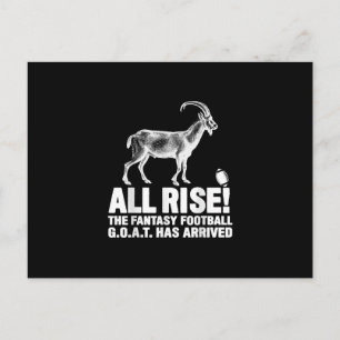 Cartão Postal Campeão da Liga Fantasy Futebol Goat Gift