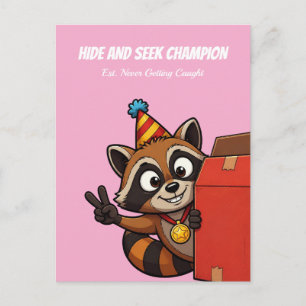 Cartão Postal Campeão de Esconde-Esconde de Aniversário