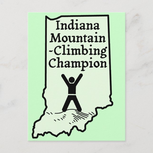 Cartão Postal Campeão Engraçado de Montanhismo de Indiana (Frente)