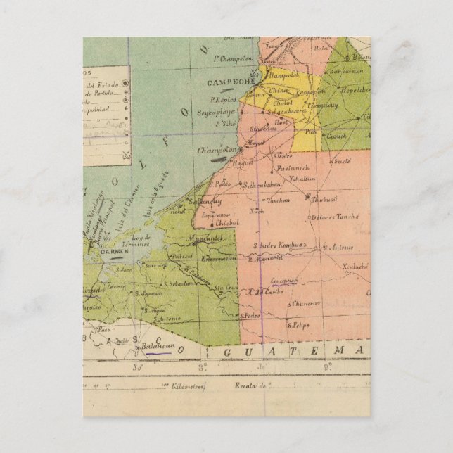 Cartão Postal Campeche, México (Frente)