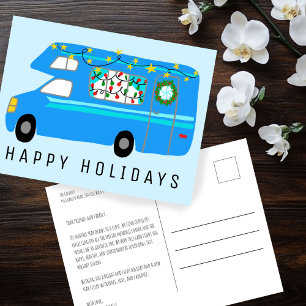 Cartão Postal Camper de Natal Encantador RV Vintage Natal PERSON