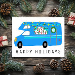 Cartão Postal Camper de Natal encantador Vintage RV Xmas<br><div class="desc">Cartão personalizável,  Adicione seu próprio texto à parte traseira ou frontal do cartão. Procure mais designs no meu compro ou avise-me se quiser algo personalizado.</div>