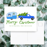 Cartão Postal Camper Vintage Retro RV<br><div class="desc">Cartão perfeito para enviar como cartões de natal! Mão fez arte para você! TOTALMENTE PERSONALIZÁVEL! Clique em "Personalizar" acima para editar o texto. Clique em "editar usando a ferramenta design" para ajustar as fontes, cores e posicionamentos e para adicionar texto ao verso, se preferir. Você também pode mudar facilmente a...</div>