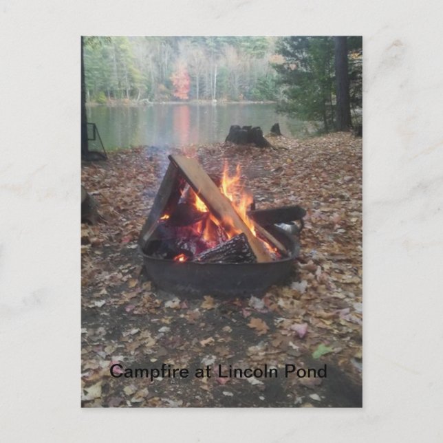 Cartão Postal Campfire em Lincoln Pond (Frente)