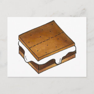 Cartão Postal Campfire S'mores Chocolate Smore Camping Foodie
