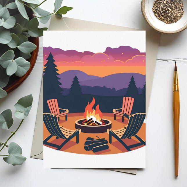 Cartão Postal Campfire Sunset (Criador carregado)