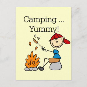 Cartão Postal Camping é Camisetas e Presentes Yummy