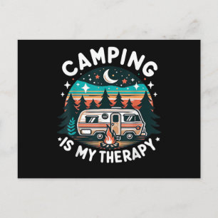 Cartão Postal Camping Vintage é Minha Terapia Aventura Familiar