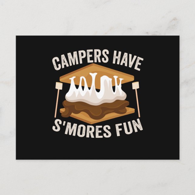 Cartão Postal Campistas se Divertem com S'mores Camiseta Diverti (Frente)